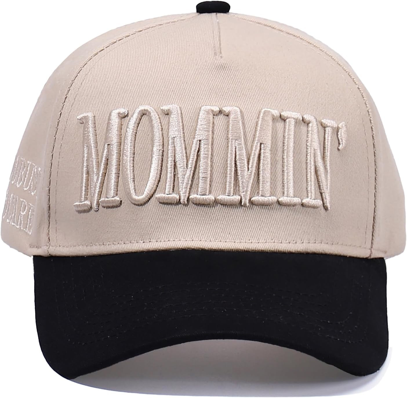 Vintage Two-Tone Trucker Hat Adjustable Baseball Cap with Mommin Embroidery Ponytail Fit Unisex Outdoor Casual Headwear