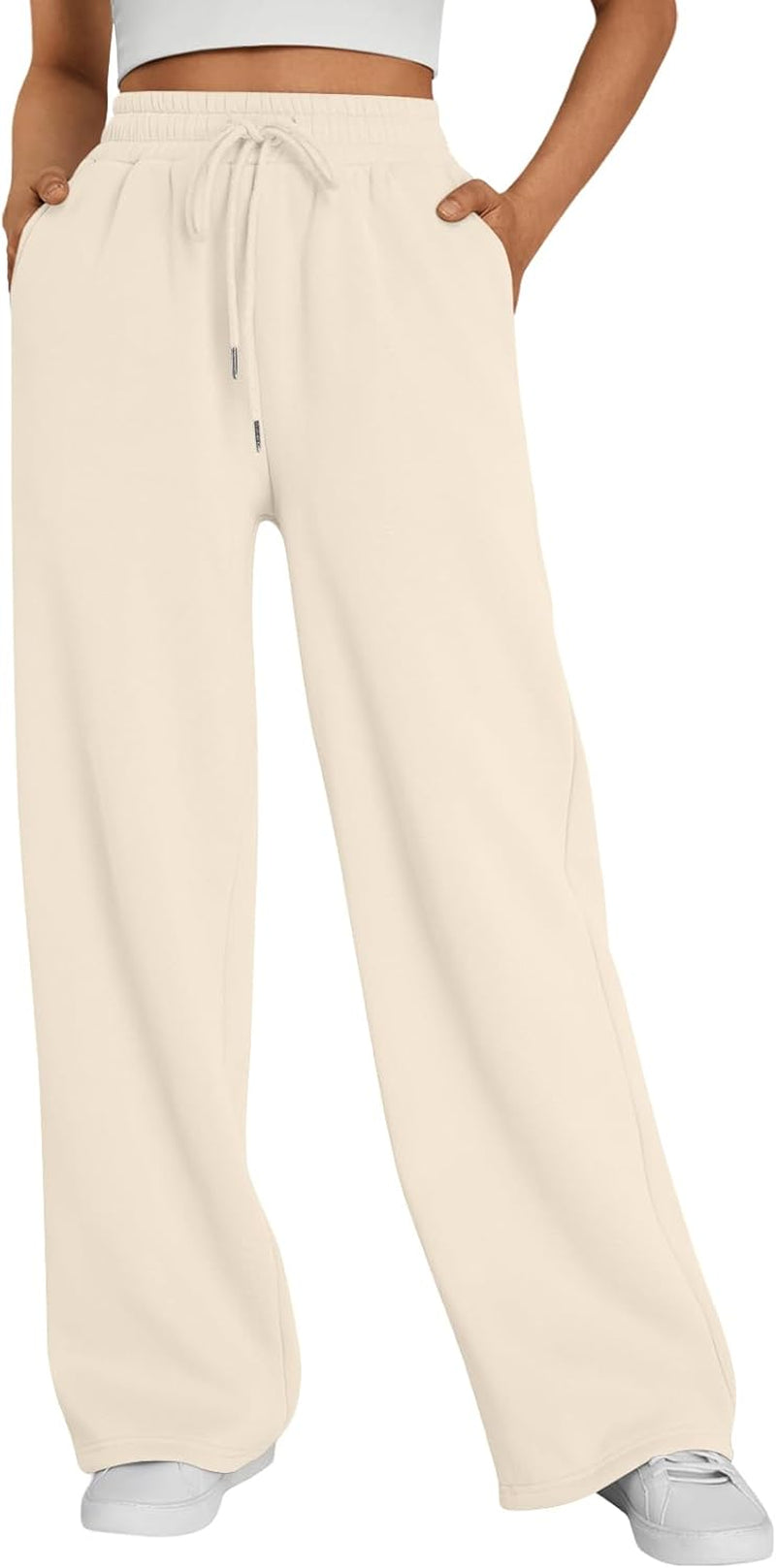 Womens Wide Leg Fleece Lined Sweatpants Winter Baggy Lounge Travel Pants Fashion Outfits 2025 Joggers Clothes