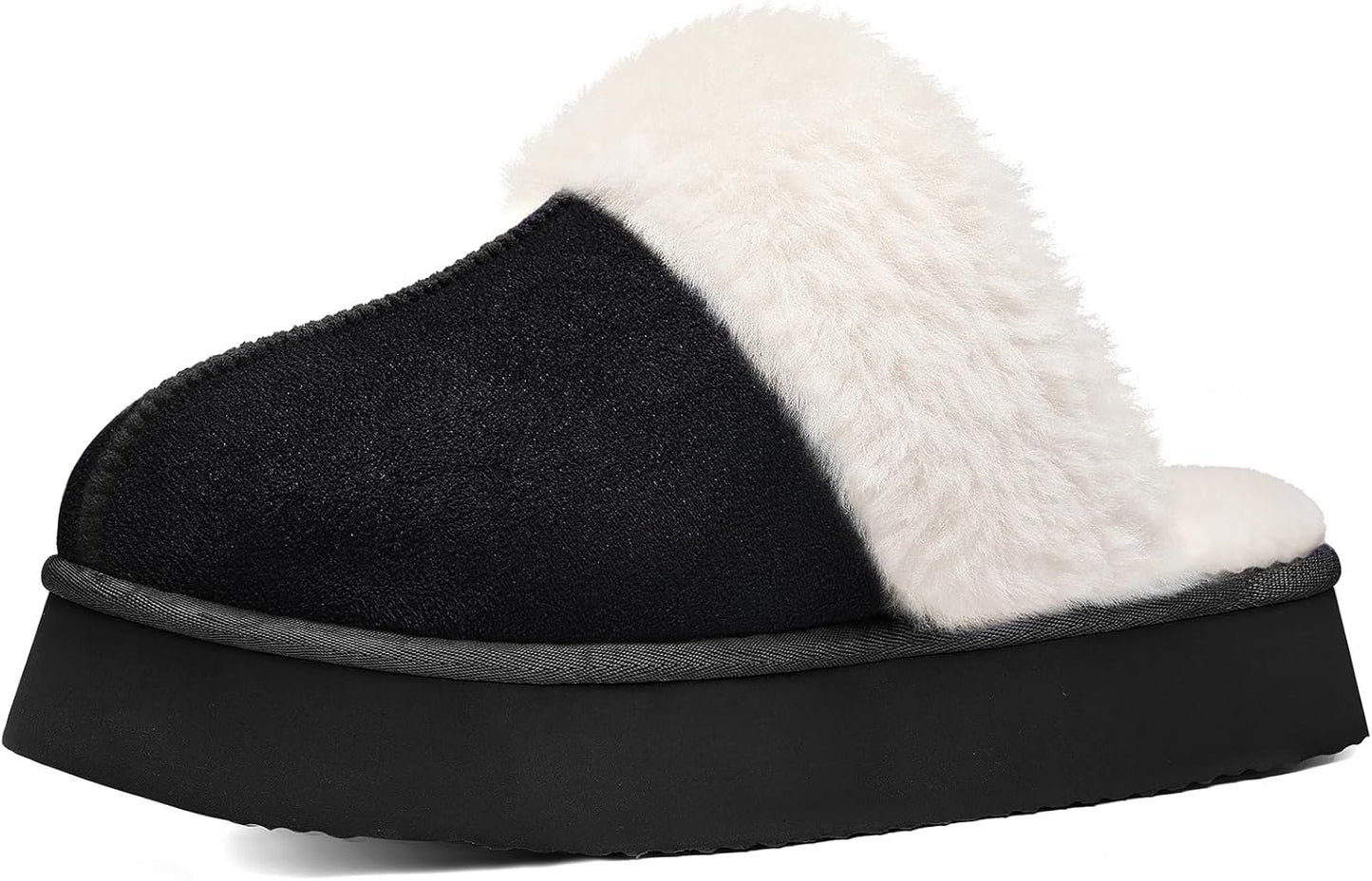 Women'S Fuzzy Memory Foam Slippers Fluffy Winter House Shoes Indoor and Outdoor