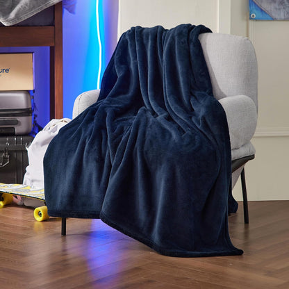 Gentlesoft Fleece Blankets Queen Size Dark Grey - Bed Blanket Soft Lightweight Plush Fuzzy Cozy Luxury Microfiber, 90X90 Inches