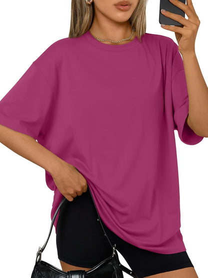 Womens Oversized Summer T Shirts plus Size Batwing Cute Casual Tops Short Sleeves Fashion Workout Clothes