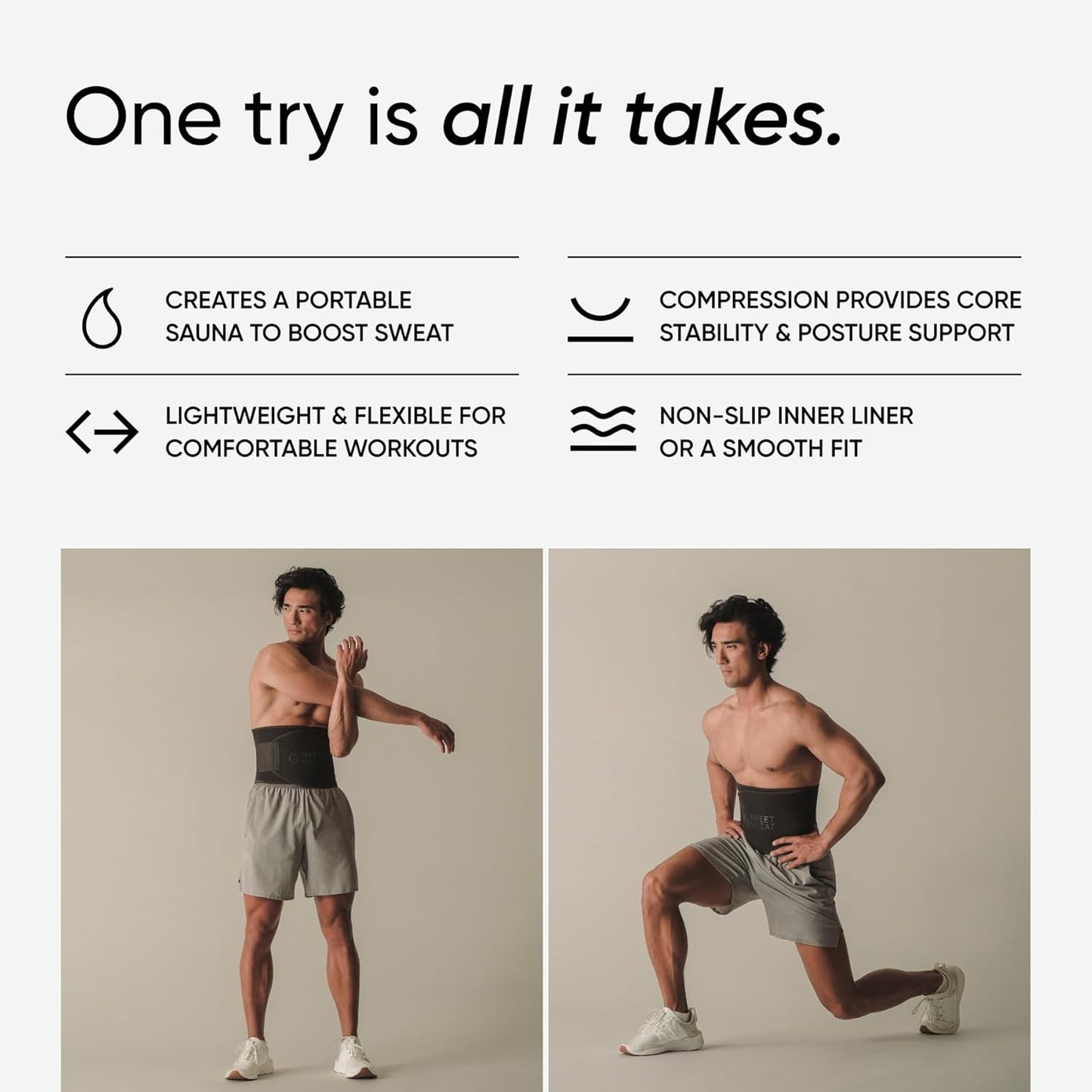 Sweet Sweat Waist Trimmer (Core Series) - Premium Sweat Enhancing Fitness Band for Women & Men