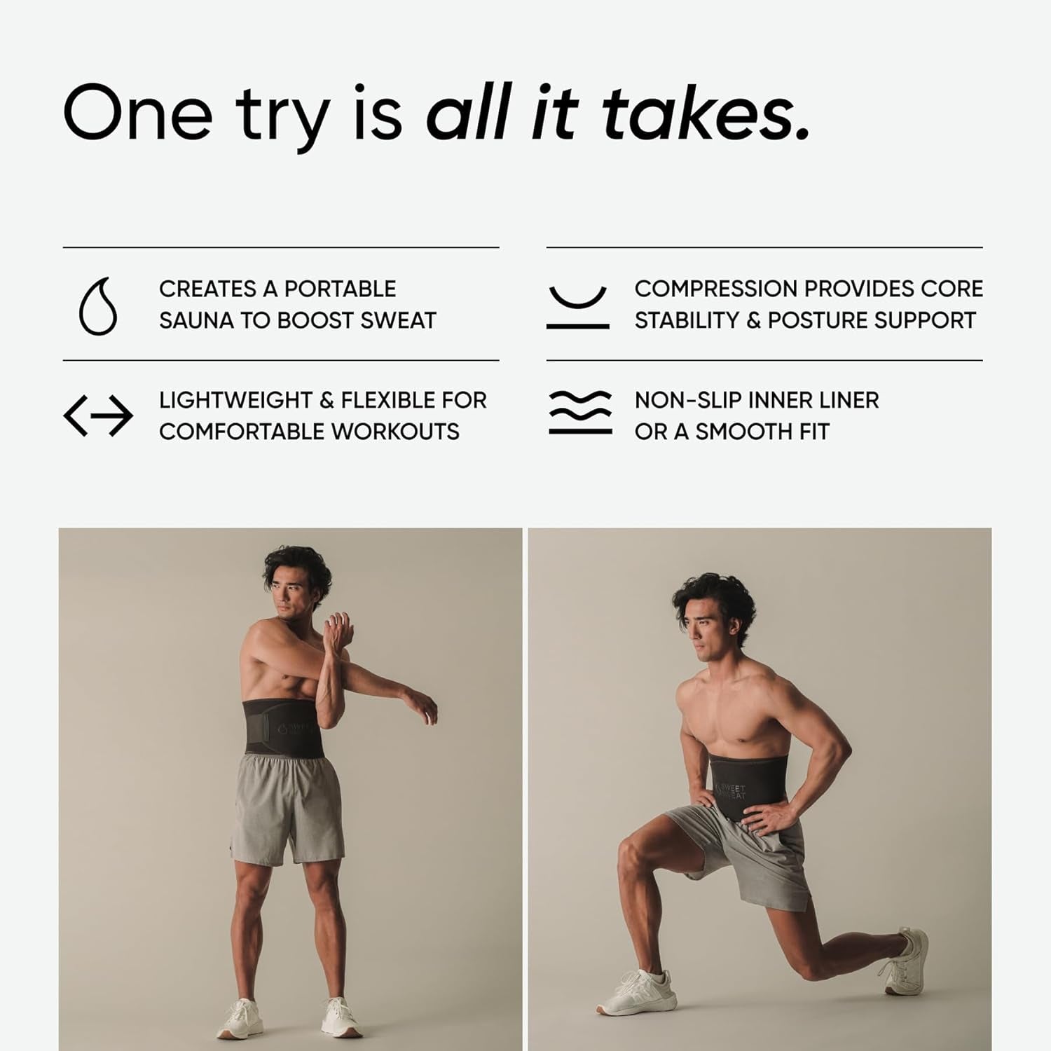 Sweet Sweat Waist Trimmer (Core Series) - Premium Sweat Enhancing Fitness Band for Women & Men