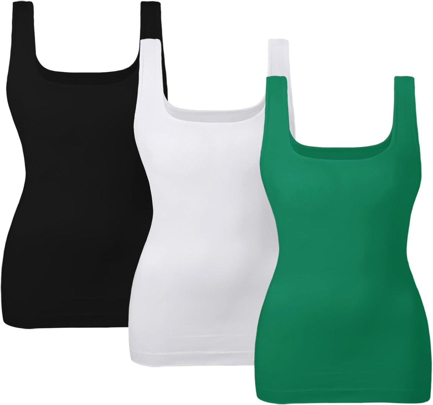 Women'S Tummy Control Shapewear Tank Tops Seamless Square Neck Compression Tops Slimming Body Shaper Camisole