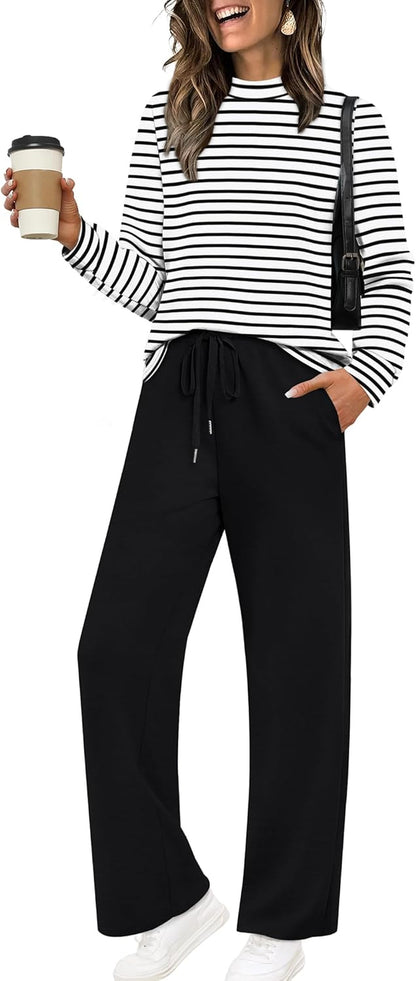 Two Piece Sets for Women Mock Neck Matching Sets Loungewear Fall Clothes Travel Outfits Fashion 2025 XS-2XL