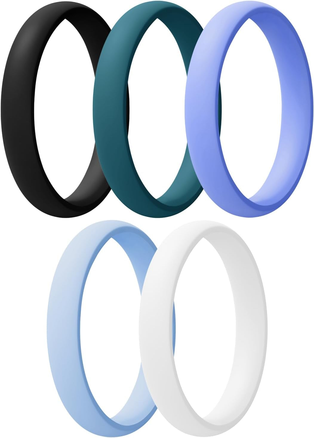 Women'S Bridal Rings Sets, Thin and Stackable Rings Silicone Women Wedding Bands，Rubber Promise Rings for Gift, Anniversary Ring for Work Out- 2.5Mm Width - 1.8Mm Thick