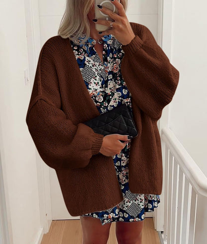 Womens Oversized Cardigan Sweaters 2026 Fall Long Lantern Sleeve Knit Open Front Lightweight Sweater