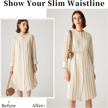 Women Skinny Elastic Belt for Dresses,Thin Retro Stretch Waist Belt with Golden Buckle