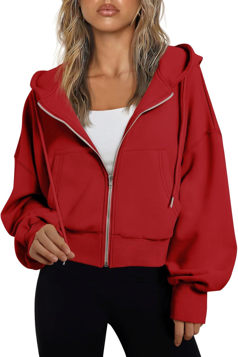 Hoodies for Women Full Zip up Cropped Sweatshirts Jackets Casual Comfy Gym Tops Fall Outfits Winter Clothes 2026