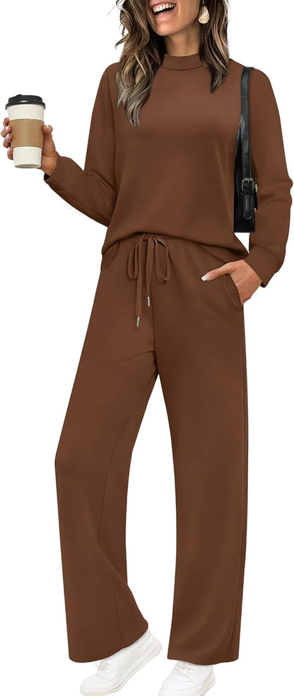 Two Piece Sets for Women Mock Neck Matching Sets Loungewear Fall Clothes Travel Outfits Fashion 2025 XS-2XL