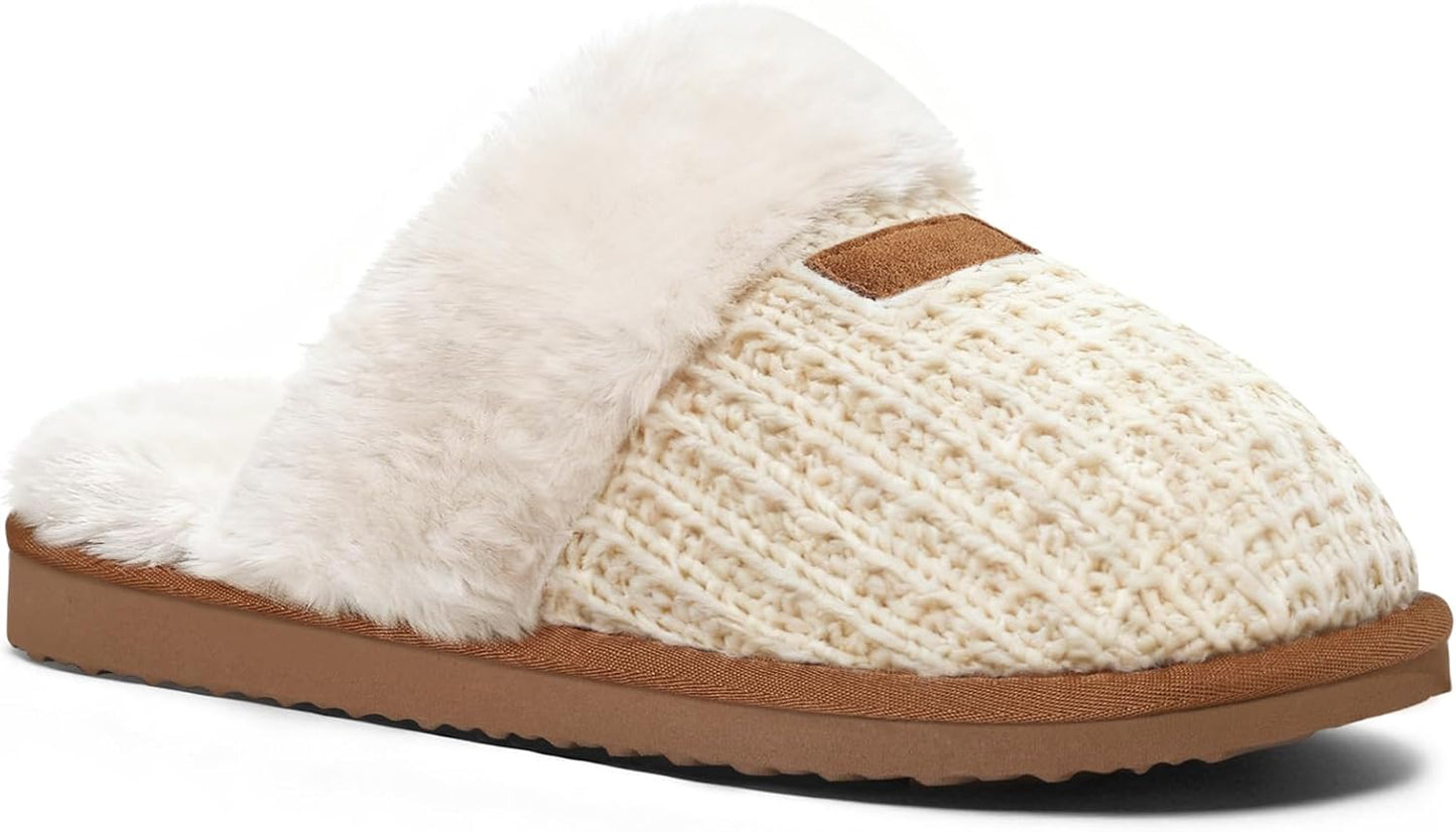 Women'S Fuzzy Memory Foam Slippers Fluffy Winter House Shoes Indoor and Outdoor