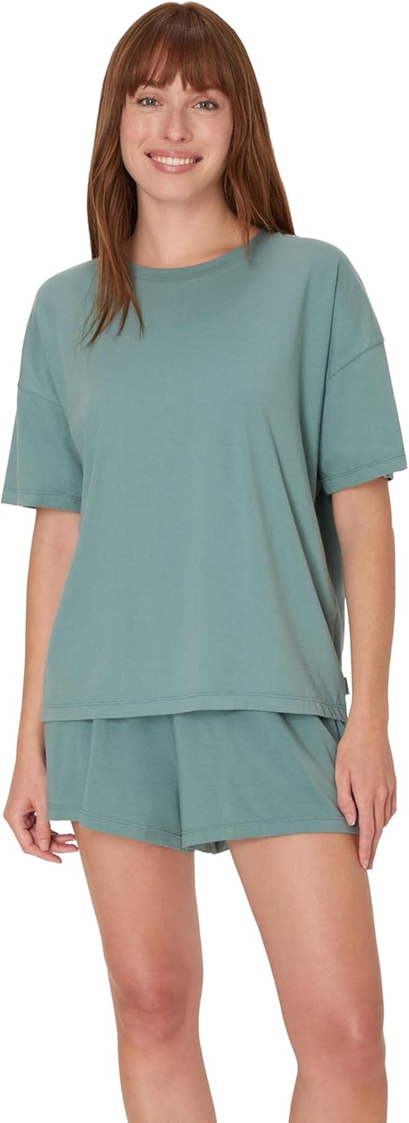 Womens Originals 2 Piece Lounge Set, Comfywear Supersoft Boxy T-Shirt & Sleep Shorts Loungewear Set