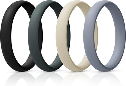 Women'S Bridal Rings Sets, Thin and Stackable Rings Silicone Women Wedding Bands，Rubber Promise Rings for Gift, Anniversary Ring for Work Out- 2.5Mm Width - 1.8Mm Thick