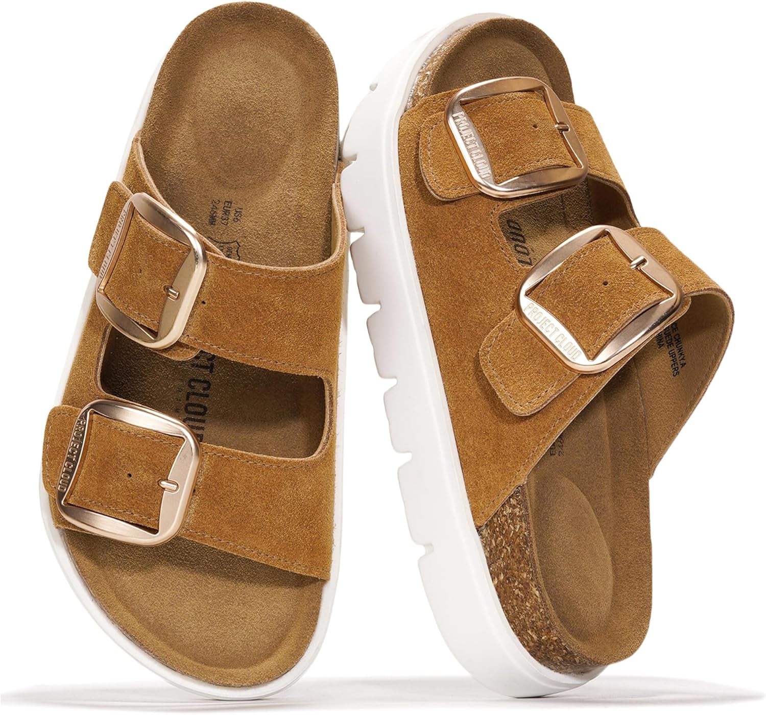 Genuine Leather Platform Sandals Women Footwear - Wedge Chunky Sandals Womens Sandals with Memory Foam Insole and Cork Footbed (GREECECHUNKY)