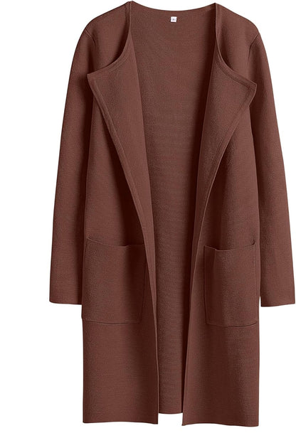 Womens Cardigan Sweater Open Front Knit Long Coatigan Dressy Casual Jacket Coat 2025 Fall Outfits Classy Clothes