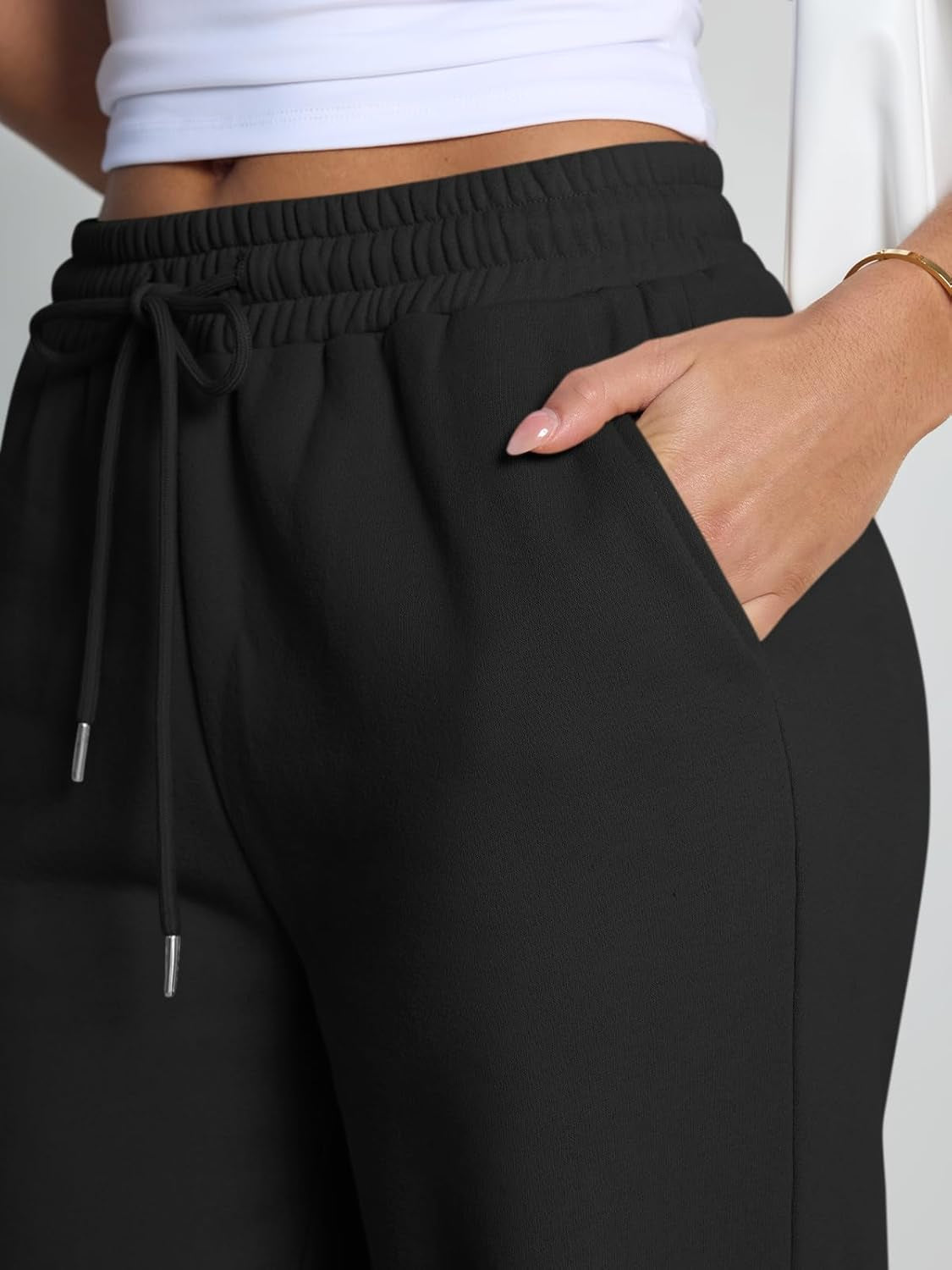 Womens Wide Leg Fleece Lined Sweatpants Winter Baggy Lounge Travel Pants Fashion Outfits 2025 Joggers Clothes