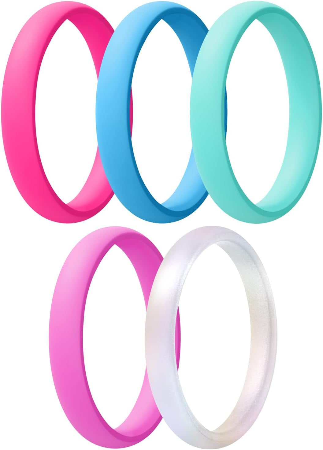 Women'S Bridal Rings Sets, Thin and Stackable Rings Silicone Women Wedding Bands，Rubber Promise Rings for Gift, Anniversary Ring for Work Out- 2.5Mm Width - 1.8Mm Thick