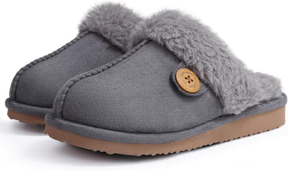 Women'S Fuzzy Memory Foam Slippers Fluffy Winter House Shoes Indoor and Outdoor