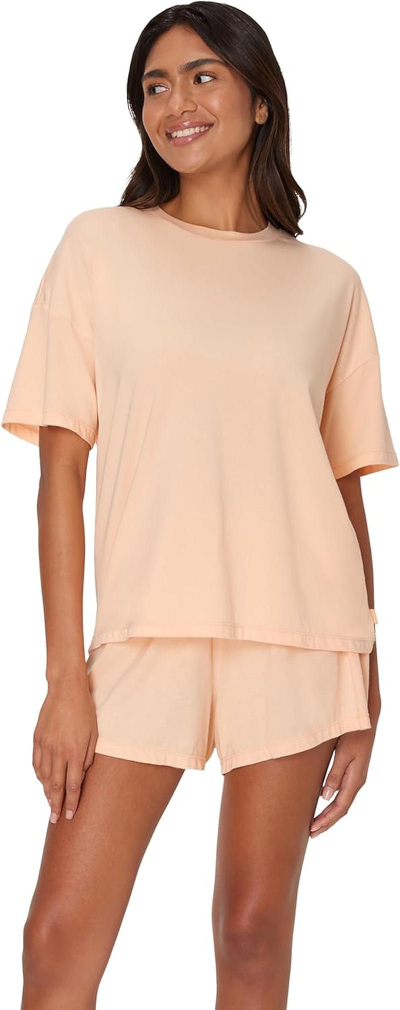 Womens Originals 2 Piece Lounge Set, Comfywear Supersoft Boxy T-Shirt & Sleep Shorts Loungewear Set