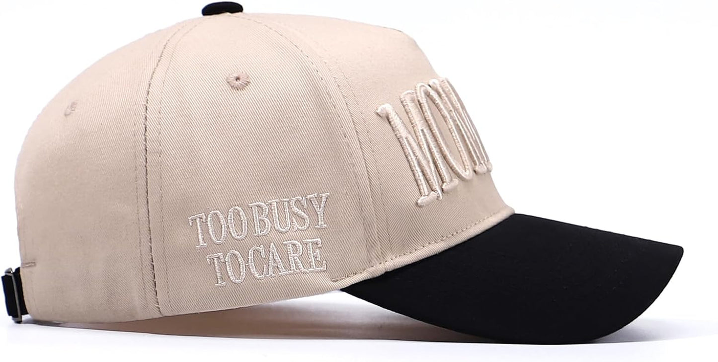 Vintage Two-Tone Trucker Hat Adjustable Baseball Cap with Mommin Embroidery Ponytail Fit Unisex Outdoor Casual Headwear