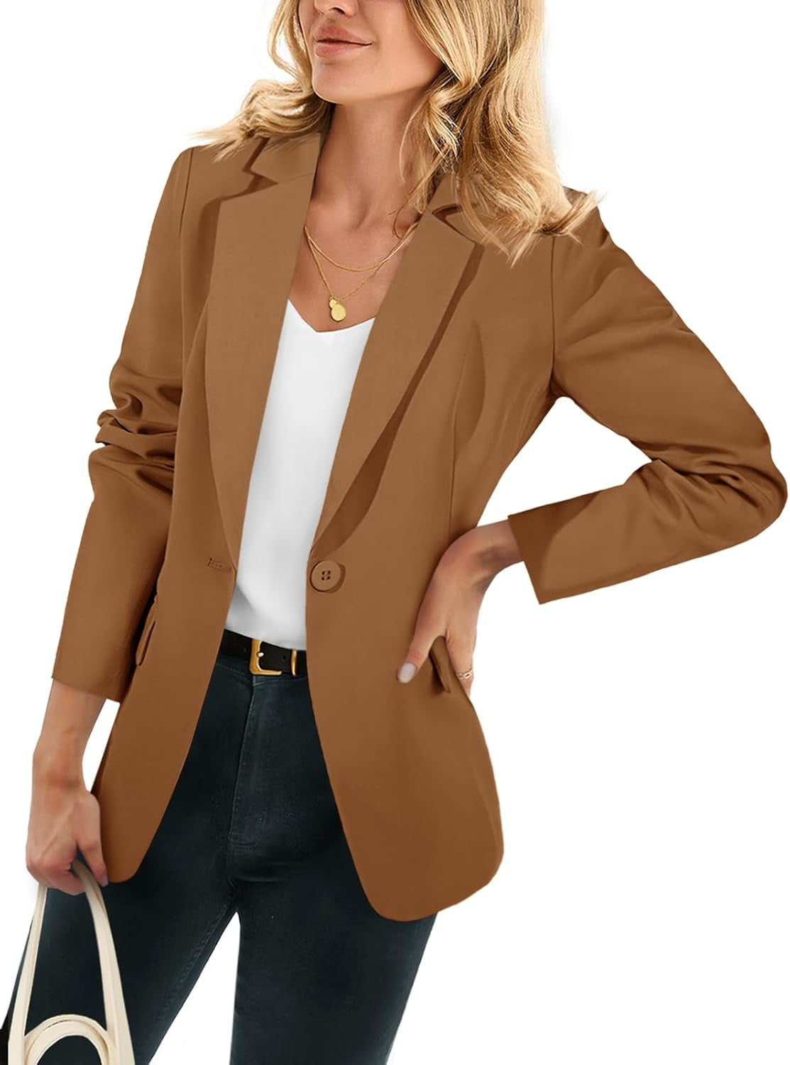 Womens Casual Blazers Open Front Long Sleeve Work Office Suit Jackets Blazer