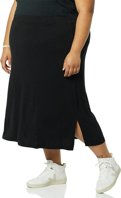 Women'S Pull-On Knit Midi Skirt (Available in plus Size)