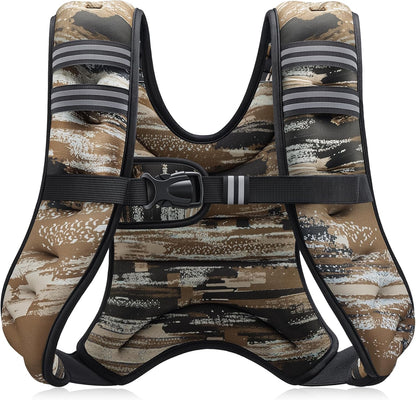 Weighted Vest, 6Lb/8Lb/12Lb/16Lb/20Lb/25Lb/30Lb Weight Vest with Reflective Stripe for Workout, Strength Training, Running, Fitness, Muscle Building, Weight Loss, Weightlifting