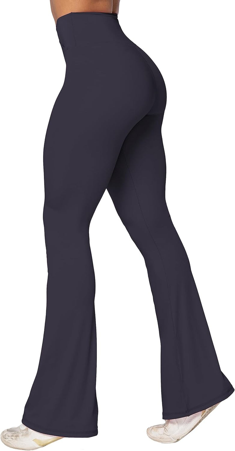 Flare Leggings, Crossover Yoga Pants with Tummy Control, High-Waisted and Wide Leg
