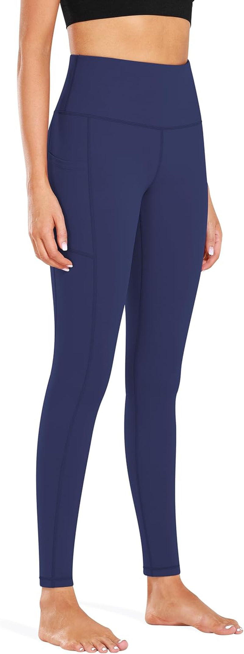 High Waist Yoga Pants, Pocket Yoga Pants Tummy Control Workout Running 4 Way Stretch Yoga Leggings