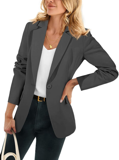 Womens Casual Blazers Open Front Long Sleeve Work Office Suit Jackets Blazer