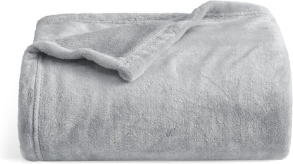 Gentlesoft Fleece Blankets Queen Size Dark Grey - Bed Blanket Soft Lightweight Plush Fuzzy Cozy Luxury Microfiber, 90X90 Inches
