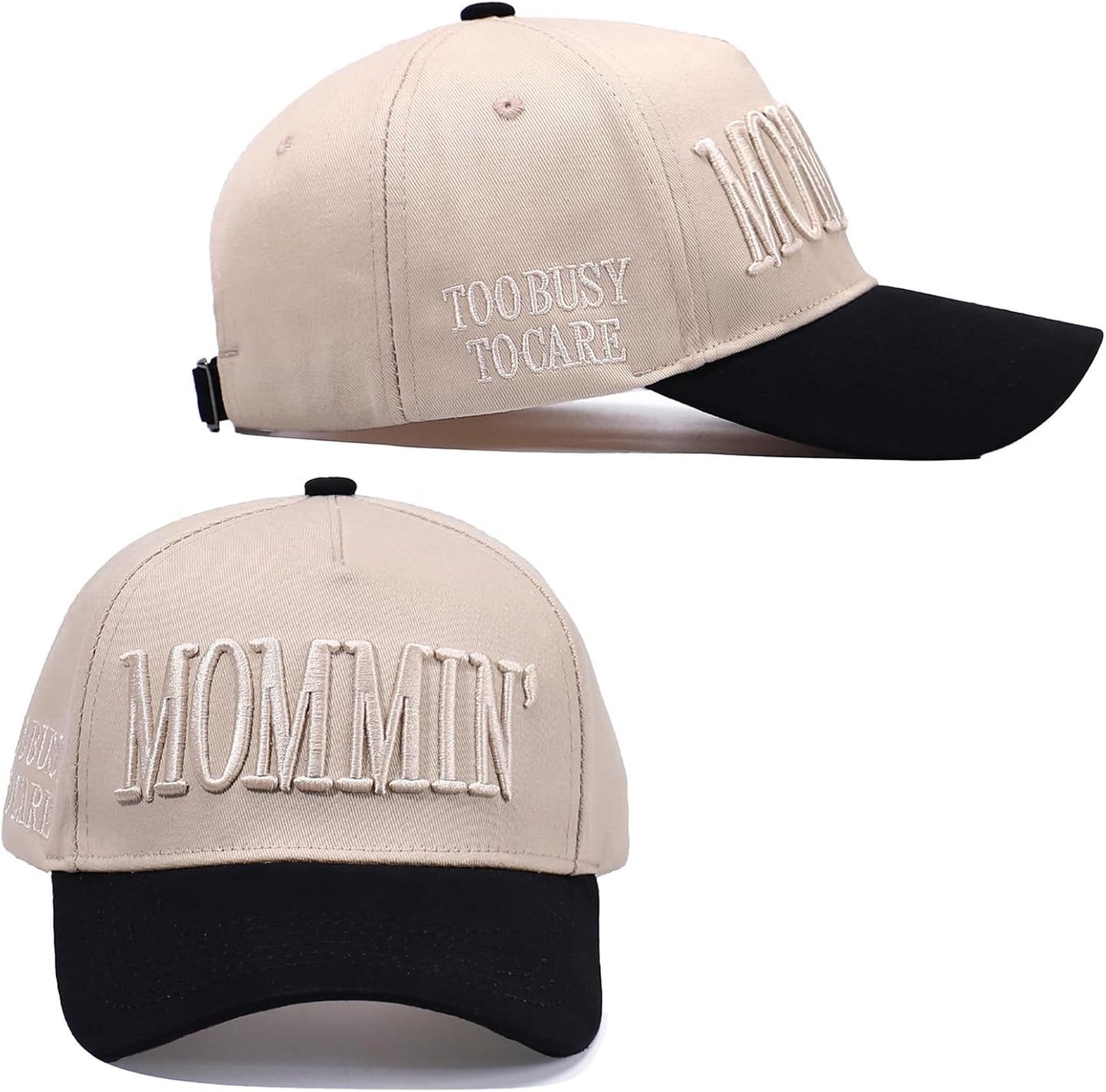 Vintage Two-Tone Trucker Hat Adjustable Baseball Cap with Mommin Embroidery Ponytail Fit Unisex Outdoor Casual Headwear