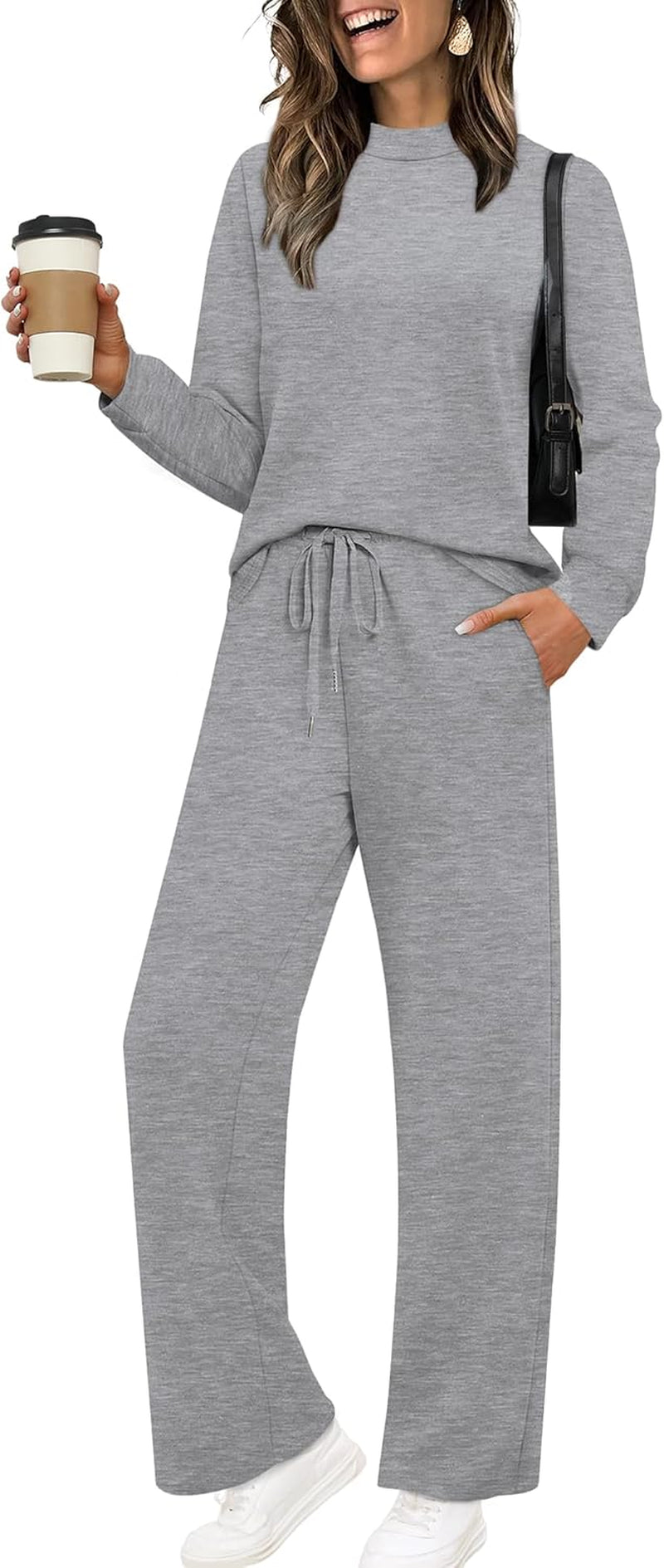 Two Piece Sets for Women Mock Neck Matching Sets Loungewear Fall Clothes Travel Outfits Fashion 2025 XS-2XL