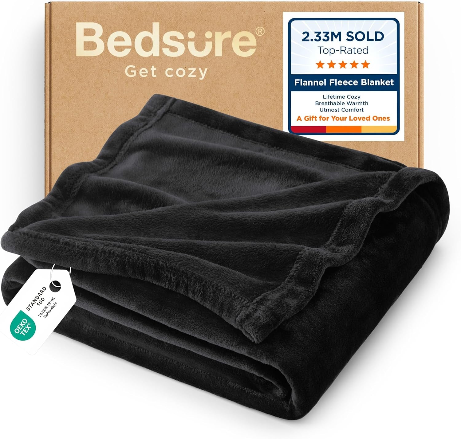 Gentlesoft Fleece Blankets Queen Size Dark Grey - Bed Blanket Soft Lightweight Plush Fuzzy Cozy Luxury Microfiber, 90X90 Inches